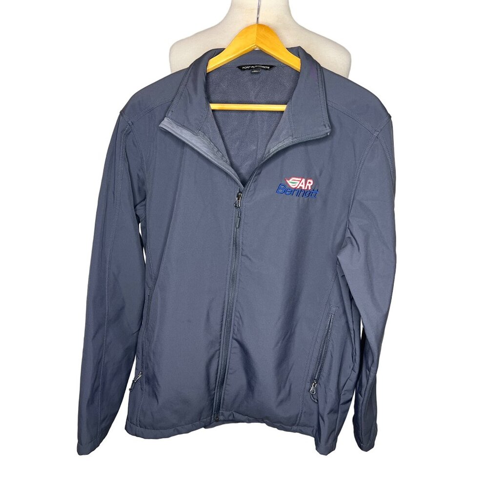 Gar Bennett Port Authority men’s XL gray jacket long sleeve front full zip pocke